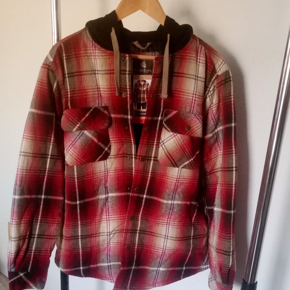 (NWT)Legendary Outfitter's Men's Flannel Hooded Jacket Medium